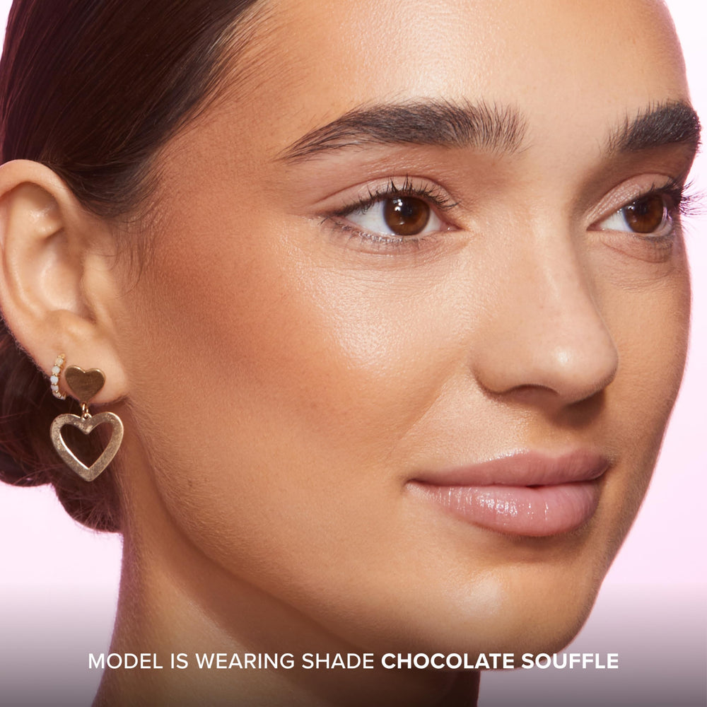 Too Faced Chocolate Soleil Melting Bronzer Stick blended along the jawline for subtle contour.