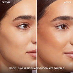 Too Faced Chocolate Soleil Melting Bronzer Stick swatch on skin shows buildable, natural color.