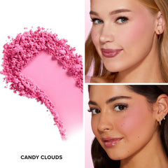 Too Faced Cloud Crush Blurring Blush blends on skin with seamless color.