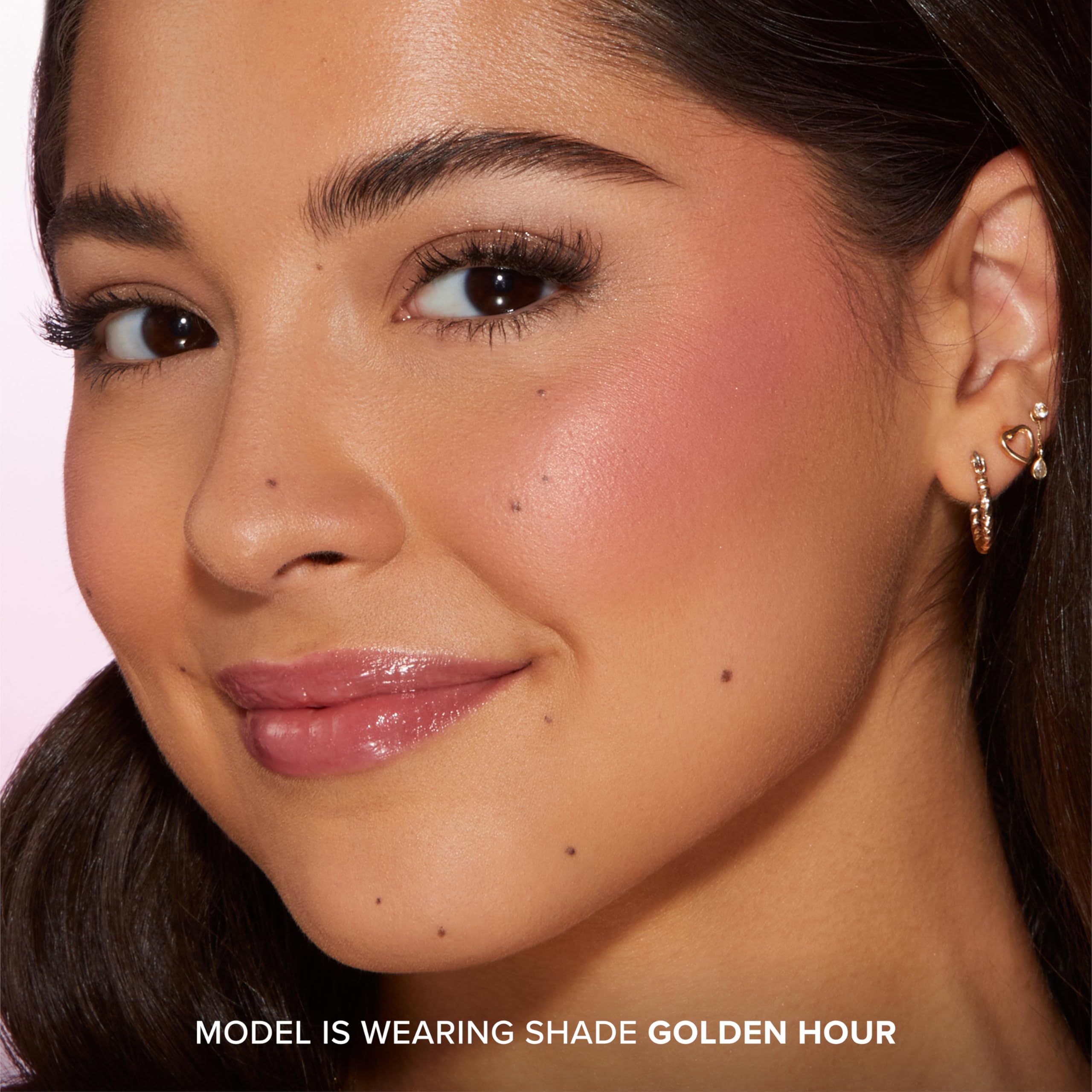 Too Faced Cloud Crush Blurring Blush close-up reveals flower extract blend.
