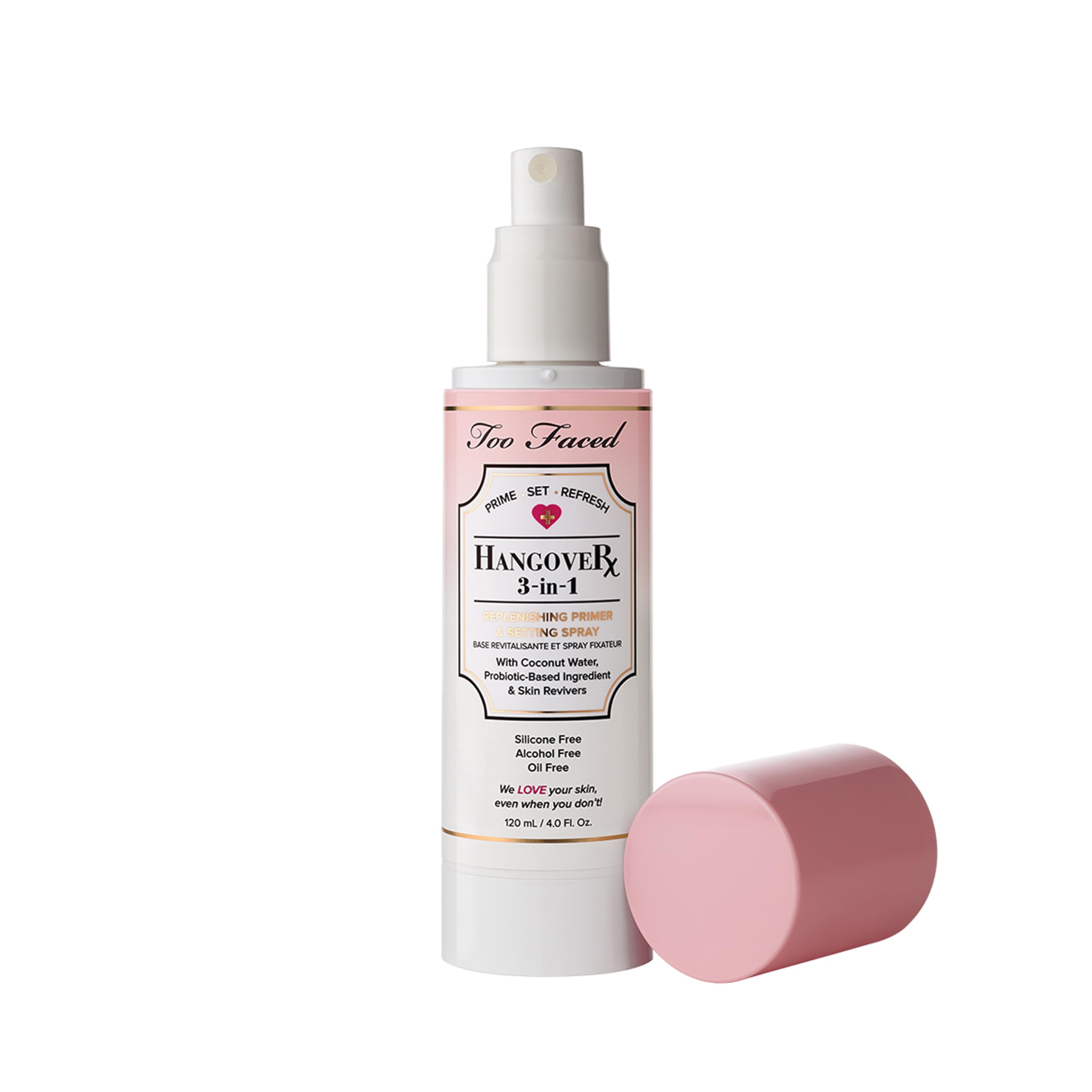 Too Faced Hangover mid-day refresh for a quick skin pick-me-up.