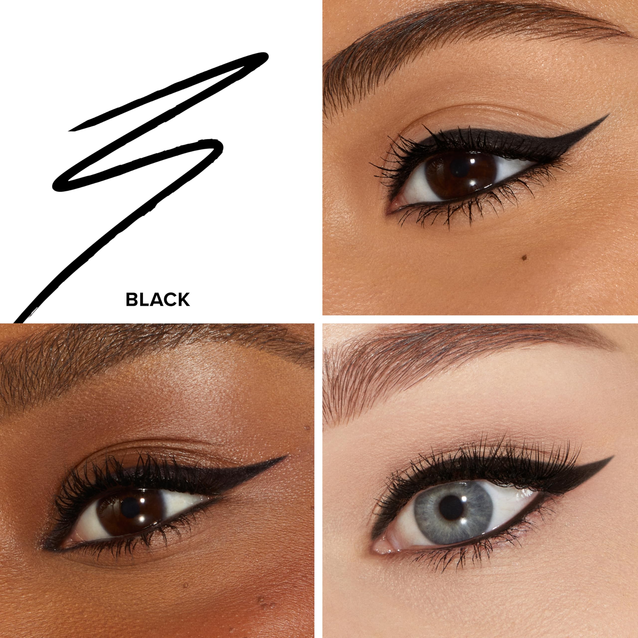 Too Faced Killer Liner application-sweep shows smooth glide for bold lines.