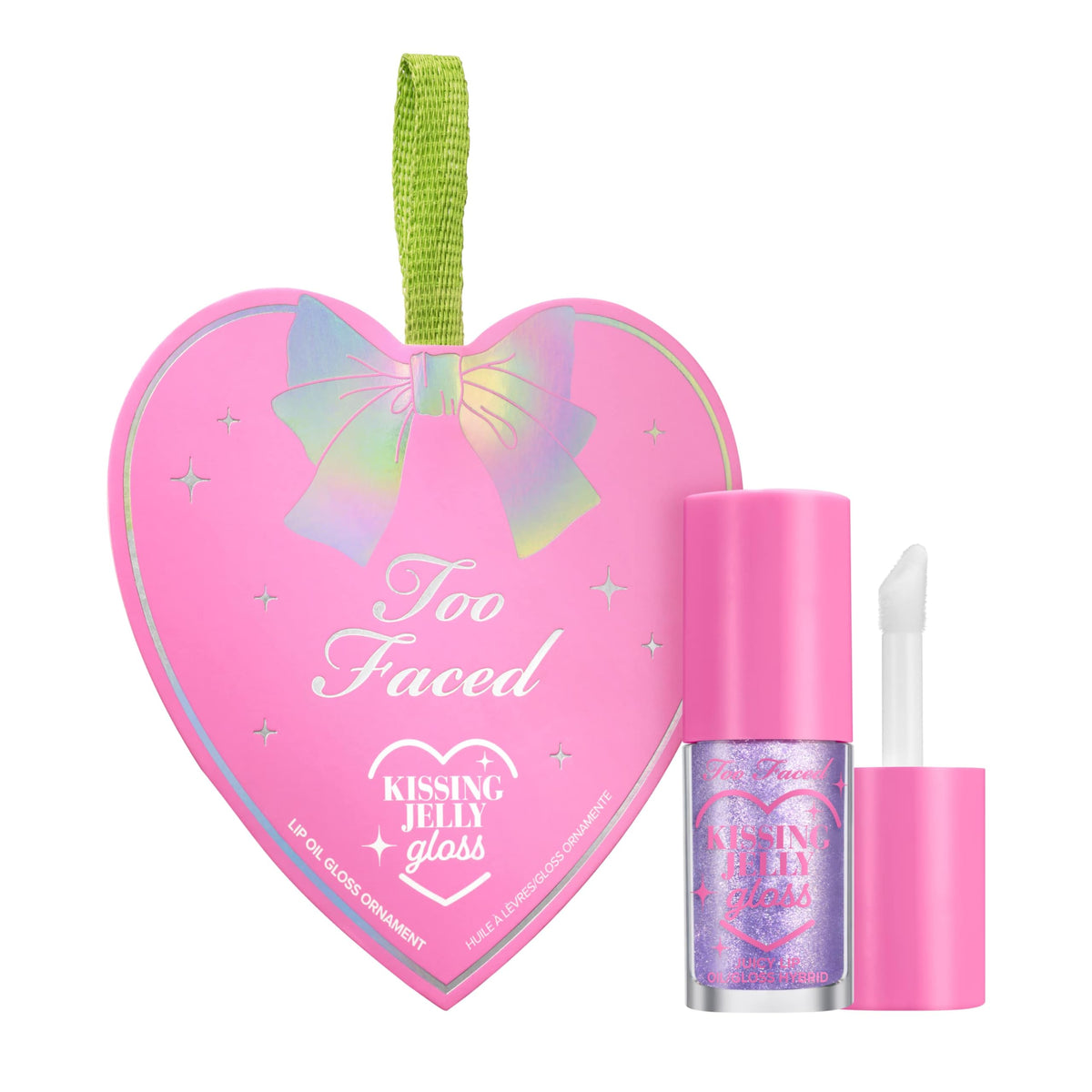 Too Faced Kissing Jelly Ornament packaging To/From tag enhances gifting.