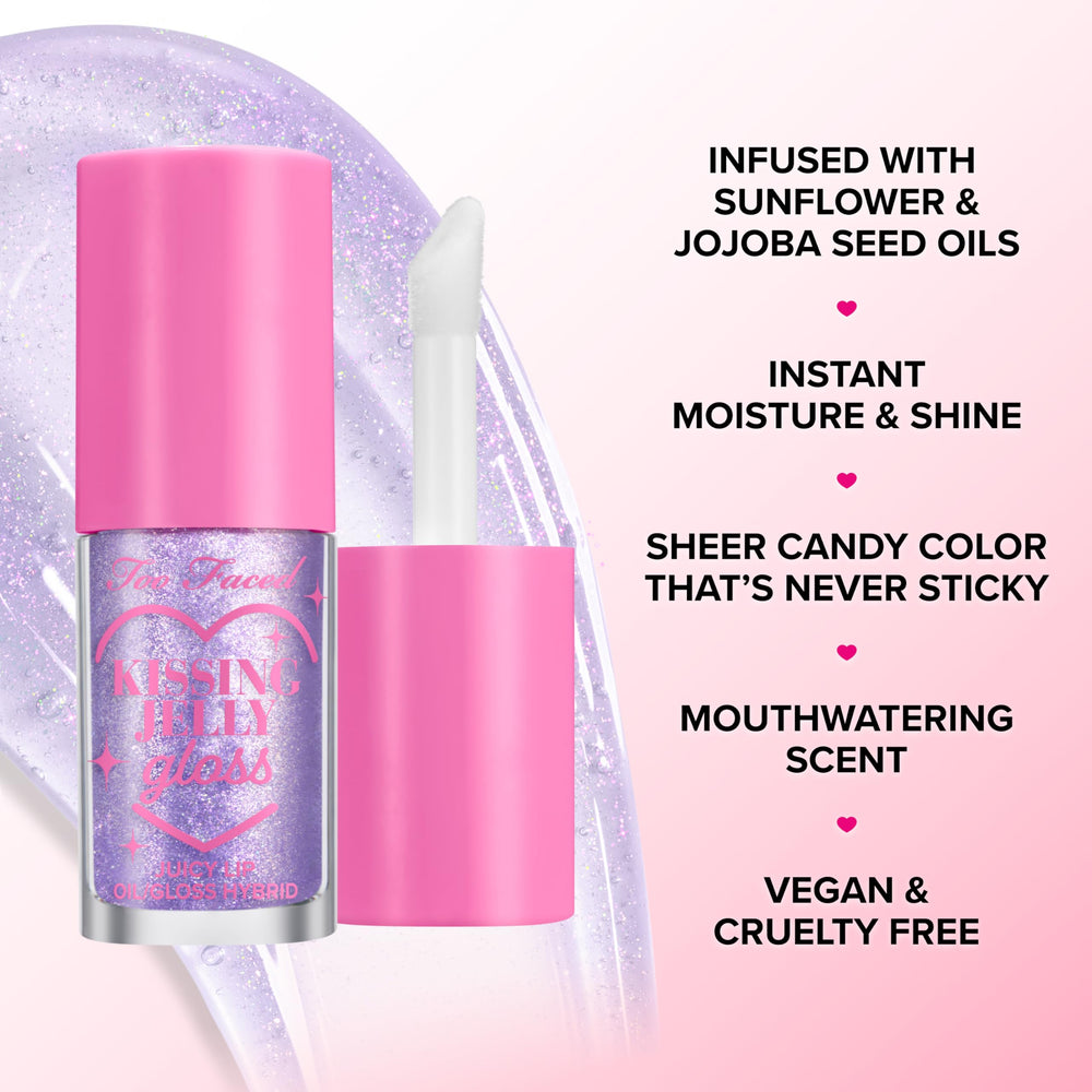Too Faced Kissing Jelly Ornament sunflower and jojoba oils shown up close.