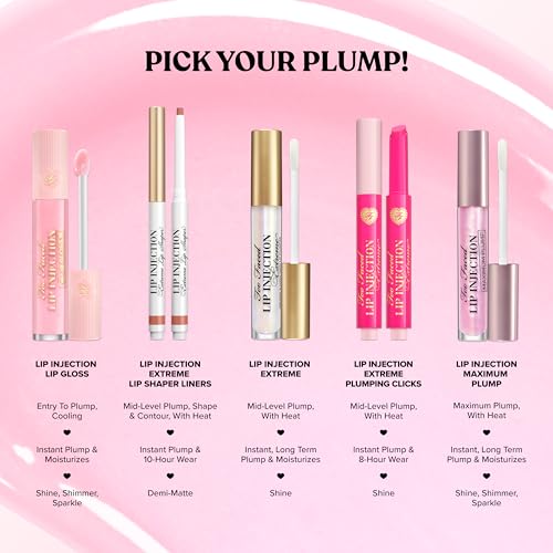 Too Faced Lip Injection Maximum Plump ingredients map, hydration-rich formula