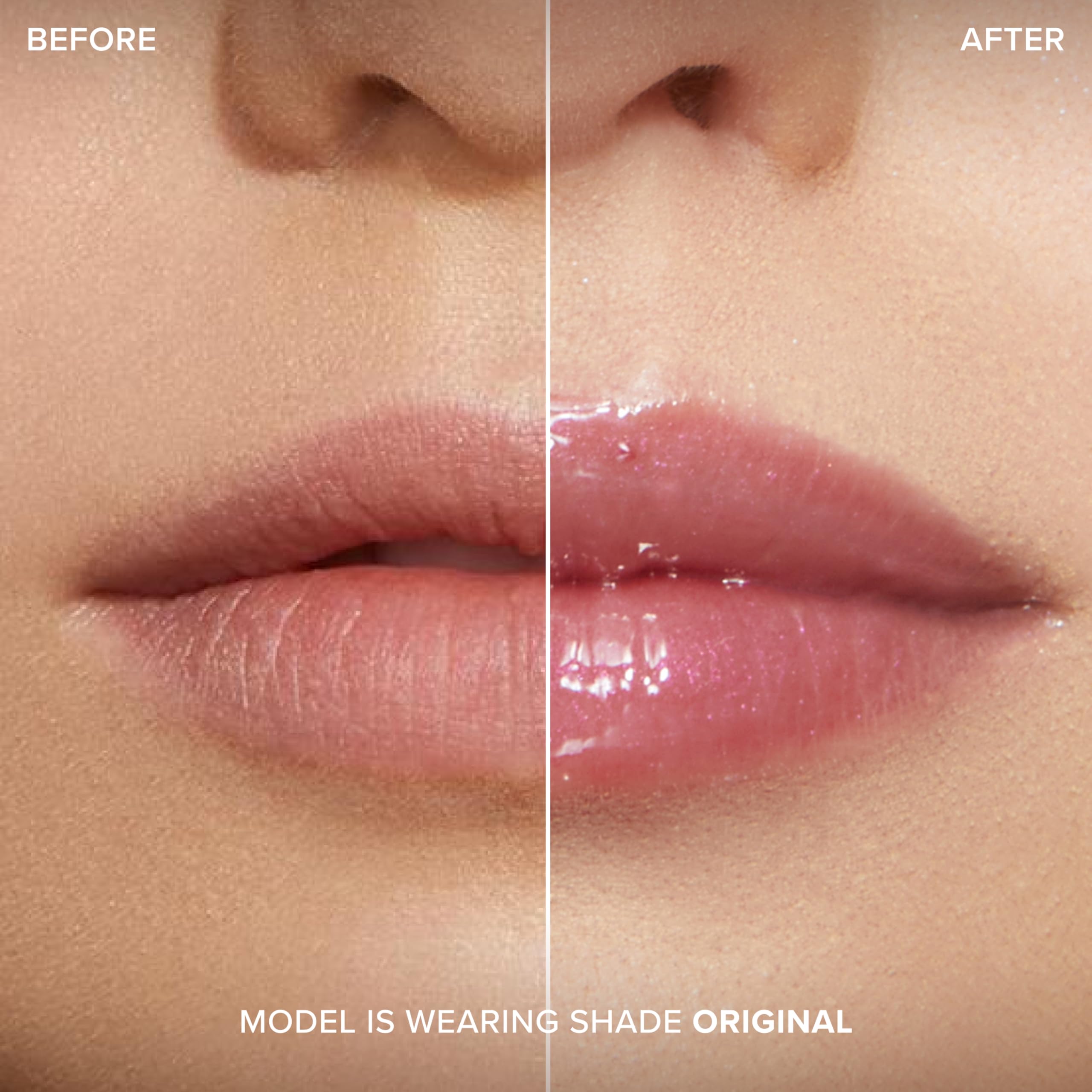 Too Faced Lip Injection Maximum Plump glossy finish on lips, hydrating feel