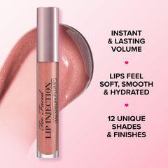 Too Faced Lip Injection Maximum Plump on lips, glossy non-sticky finish
