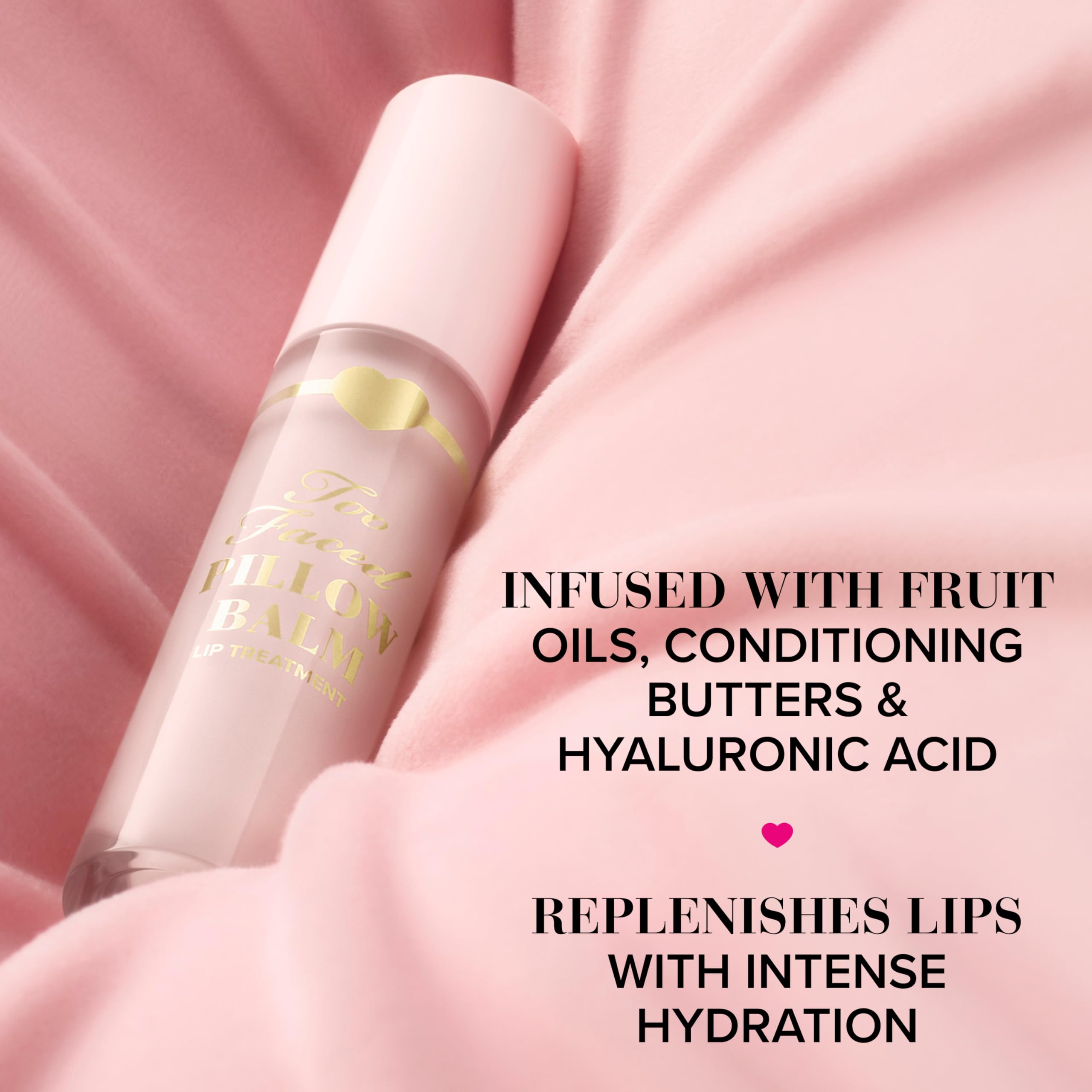 Too Faced Pillow Balm day-night use for versatile hydration.