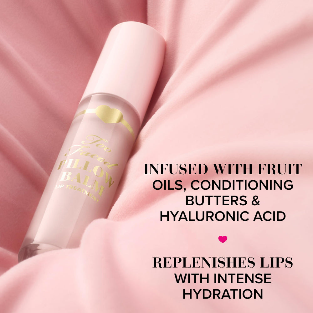 Too Faced Pillow Balm day-night use for versatile hydration.