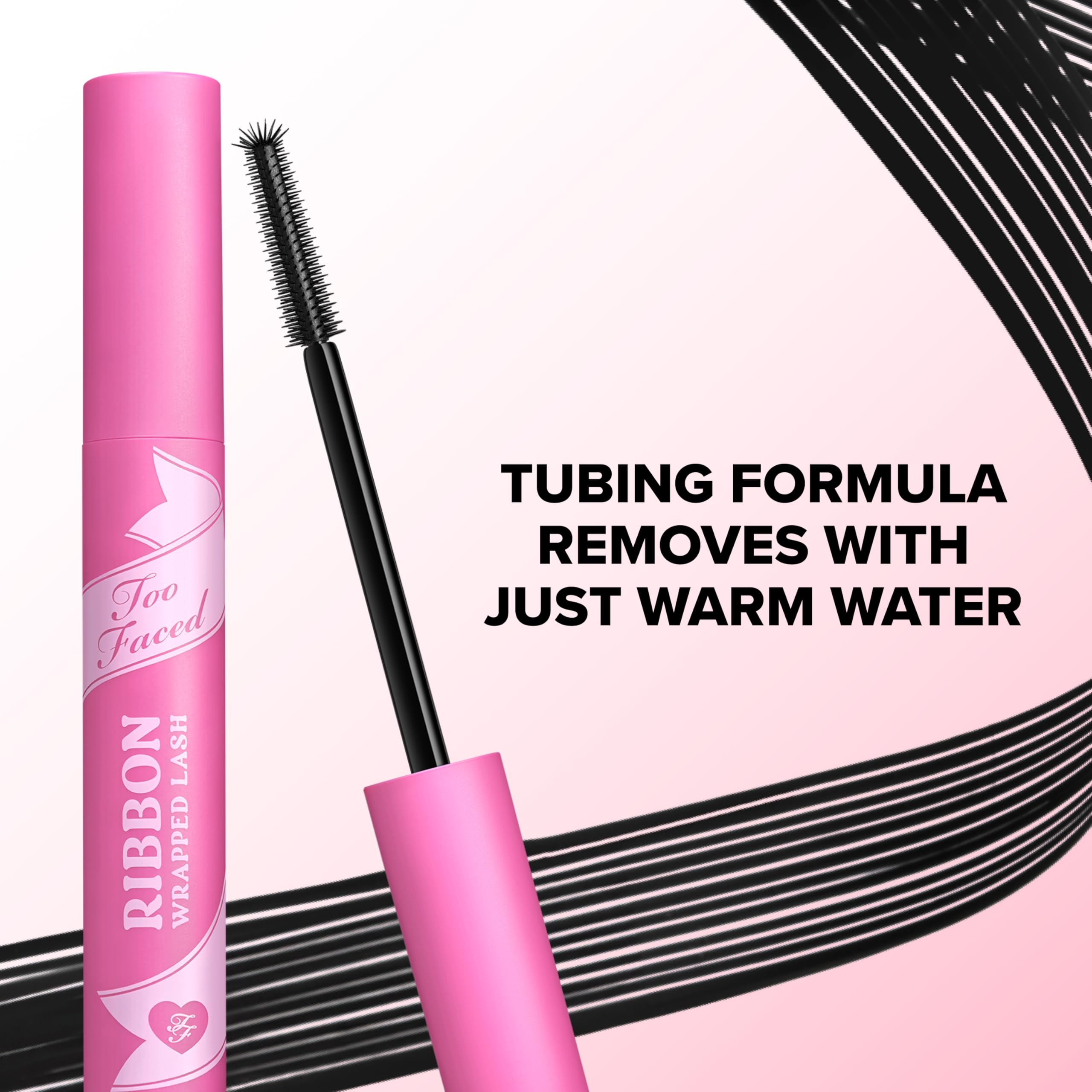 Too Faced Ribbon Wrapped Lash Mascara smudge-proof finish on lashes.