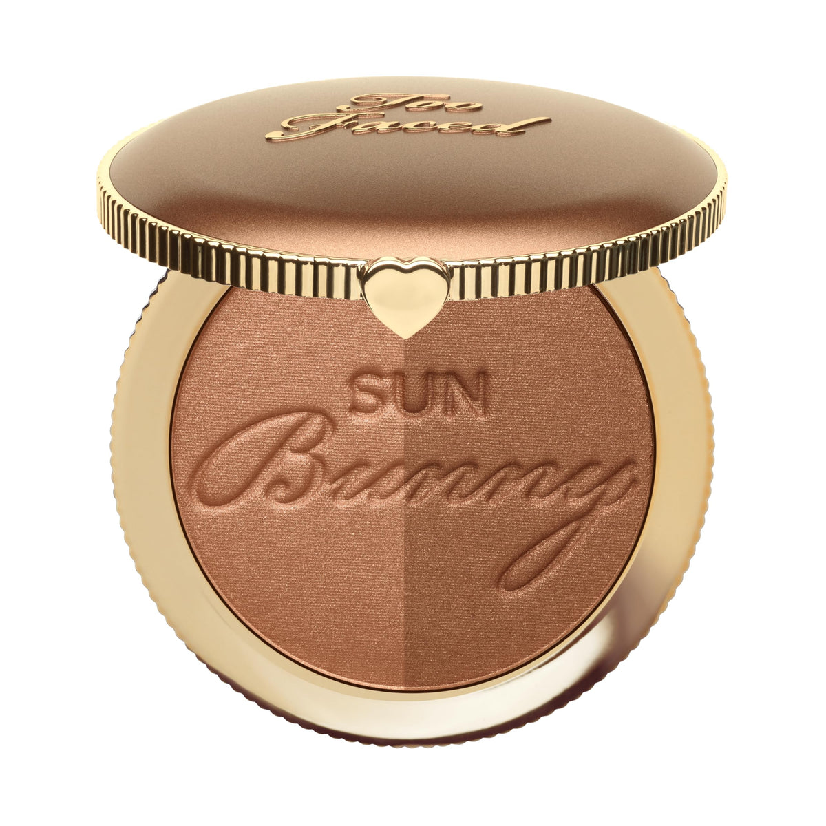 Too Faced Sun Bunny Bronzer compact with dual shades provides a radiant glow.