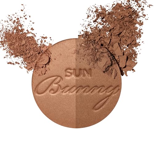 Too Faced Sun Bunny Bronzer dual shades blend for a customizable warm glow.