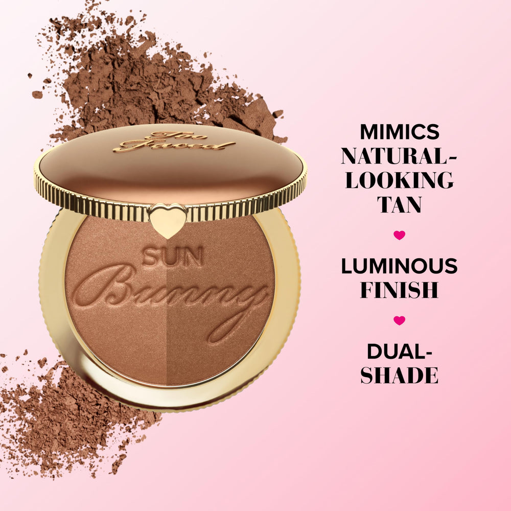 Too Faced Sun Bunny swatch shows luminous sun-kissed finish.