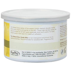 Too Naked creamy wax with titanium dioxide glides smoothly for gentle hair removal.