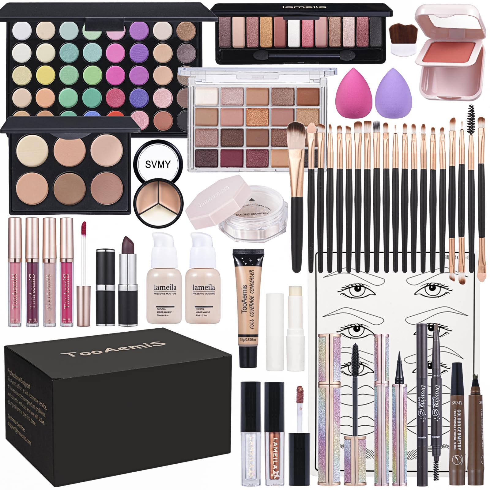 TooAemiS makeup set eyeshadow palette with 16 shades for versatile looks