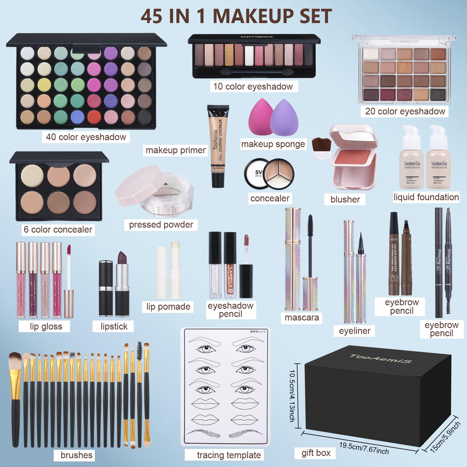TooAemiS makeup set nude beige foundation bottle for natural coverage