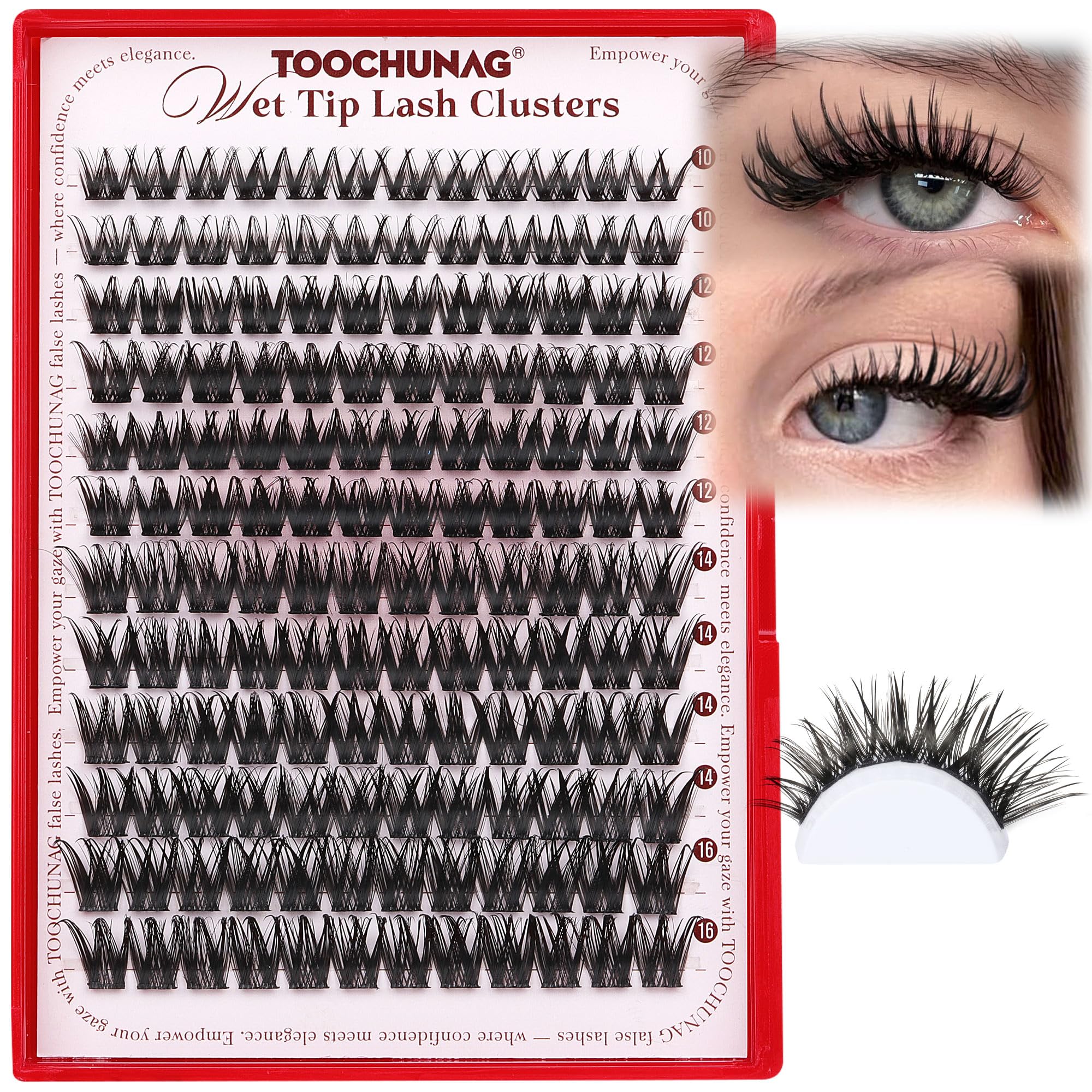 TOOCHUNAG 360deg band eyelash clusters for monolids and hooded eyes