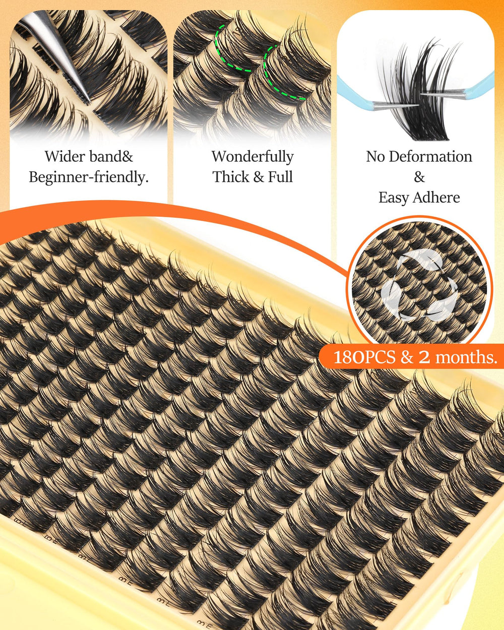 TOOCHUNAG beginner-friendly lash clusters simplify placement for quick, salon-like results.