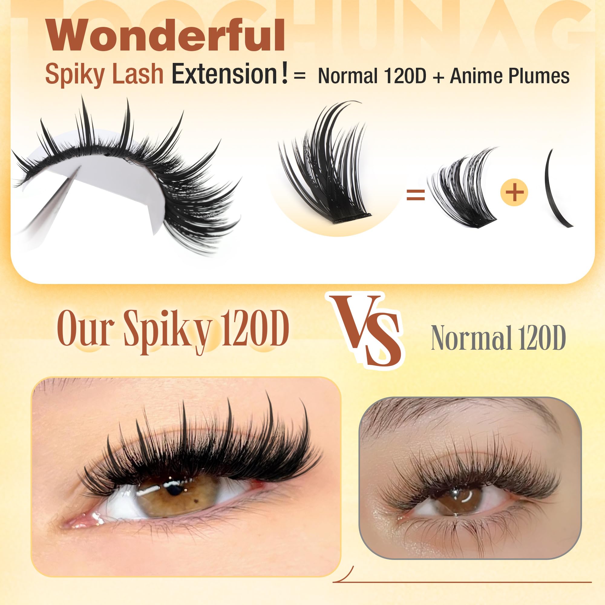 TOOCHUNAG bottom lashes clusters 12-20mm add lush fullness to the lower lash line.