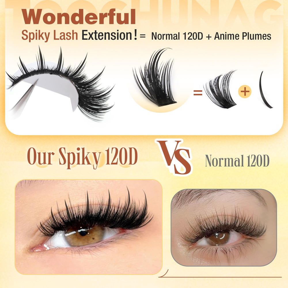 TOOCHUNAG bottom lashes clusters 12-20mm add lush fullness to the lower lash line.