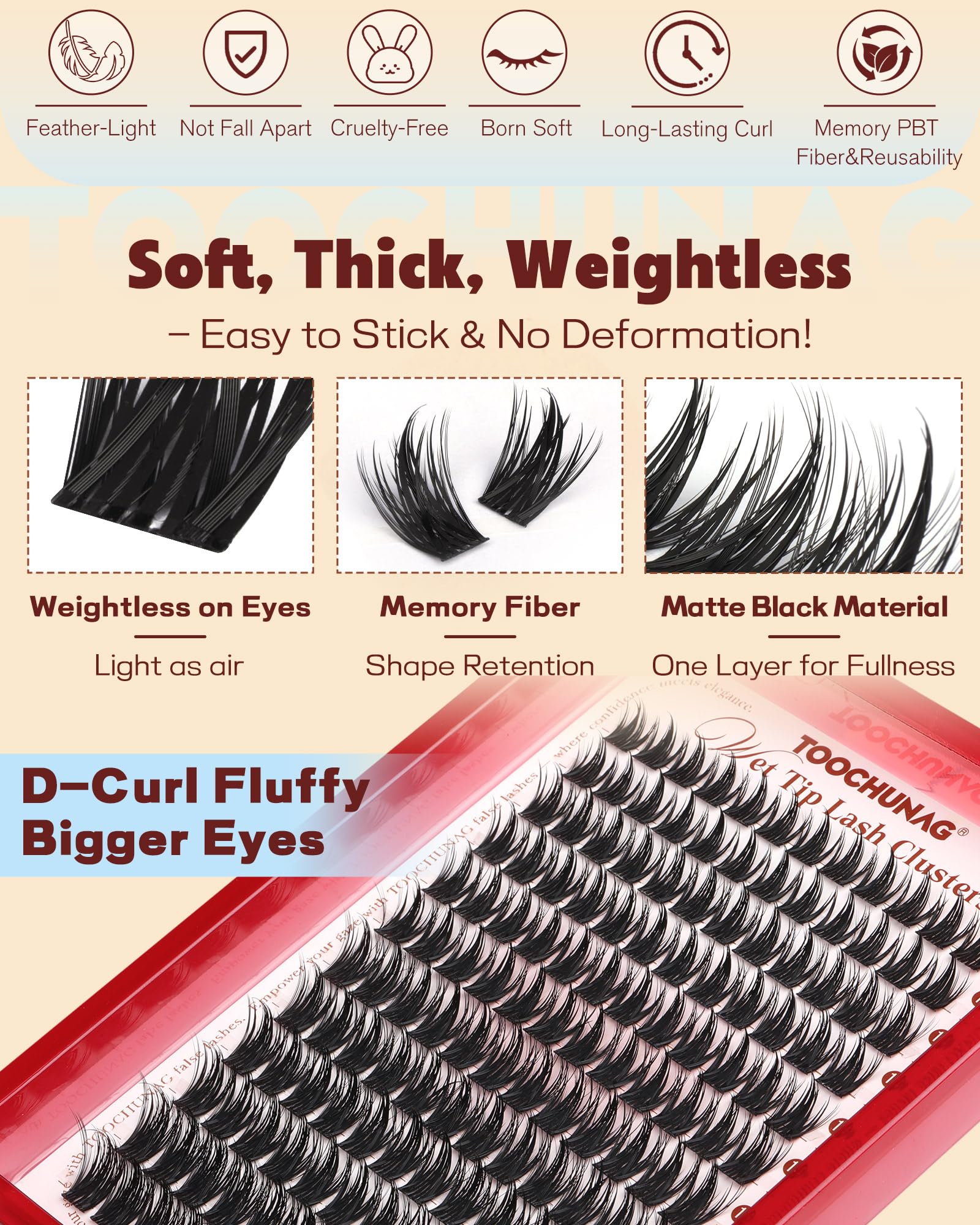 TOOCHUNAG 12-18mm lightweight clusters enable daily and evening looks