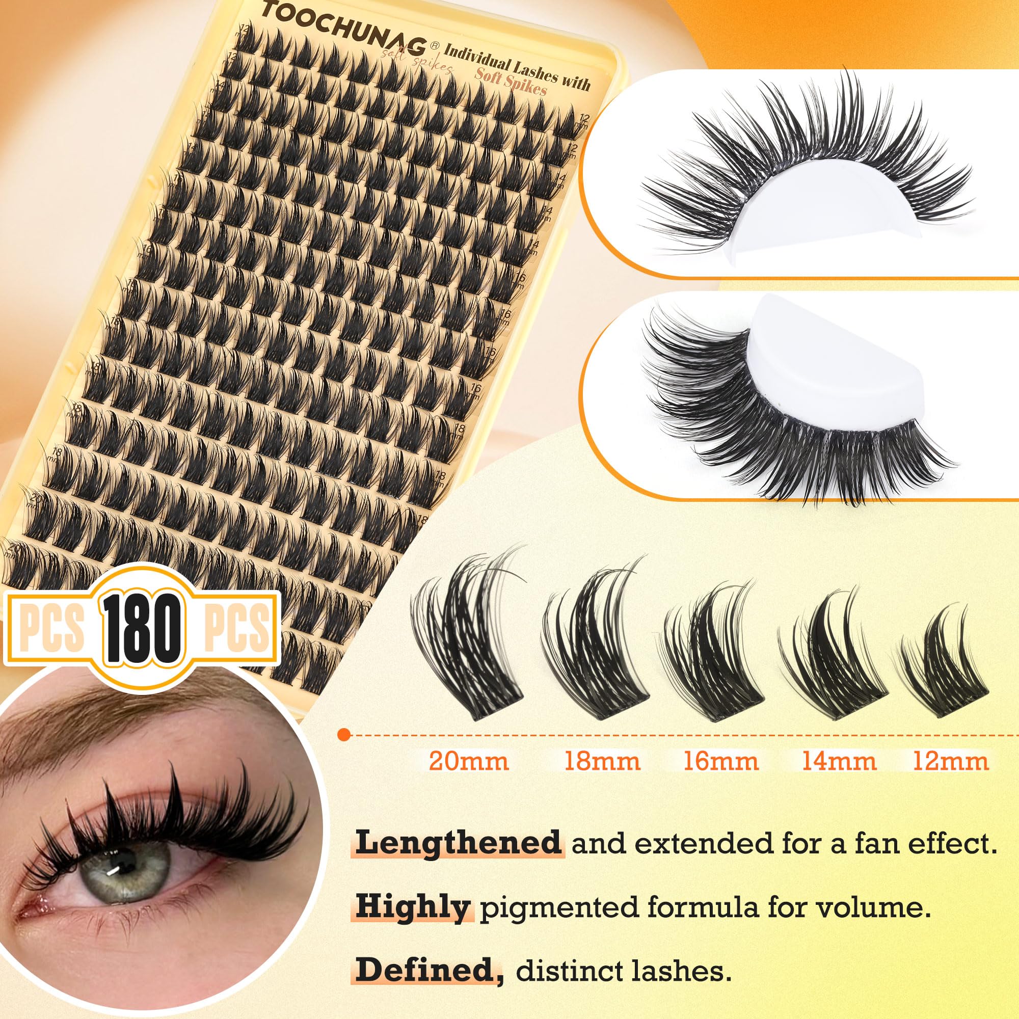 TOOCHUNAG DIY lash extension kit images show easy setup and customization.