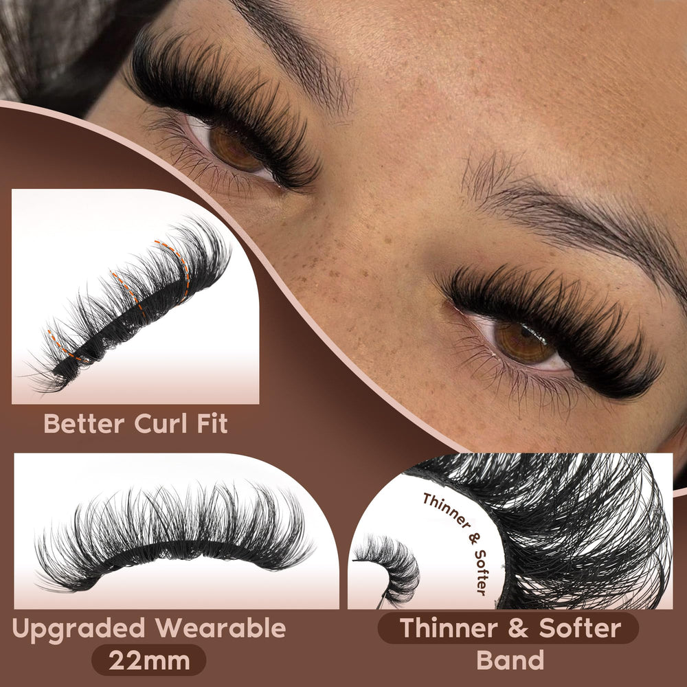 TOOCHUNAG dramatic fluffy lashes create a deep, voluminous eye frame