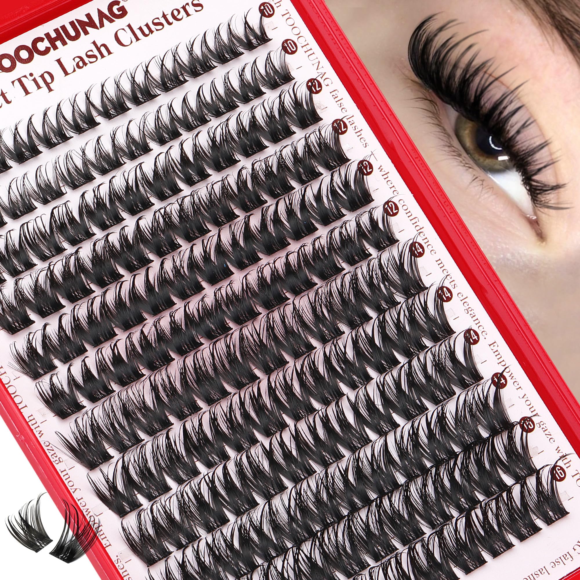 TOOCHUNAG eyelash clusters wispy 144pcs for natural yet voluminous daily look