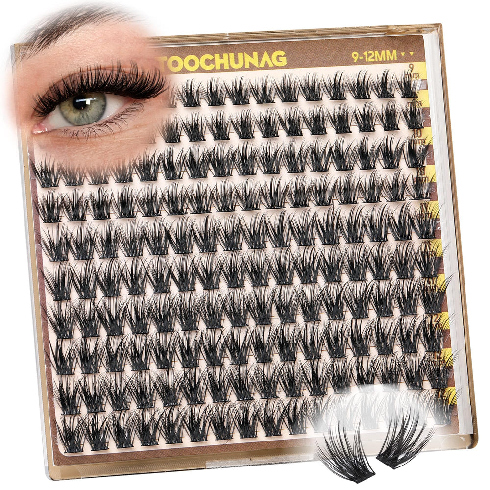 TOOCHUNAG fishtail-design cluster lashes deliver smooth, natural attachment