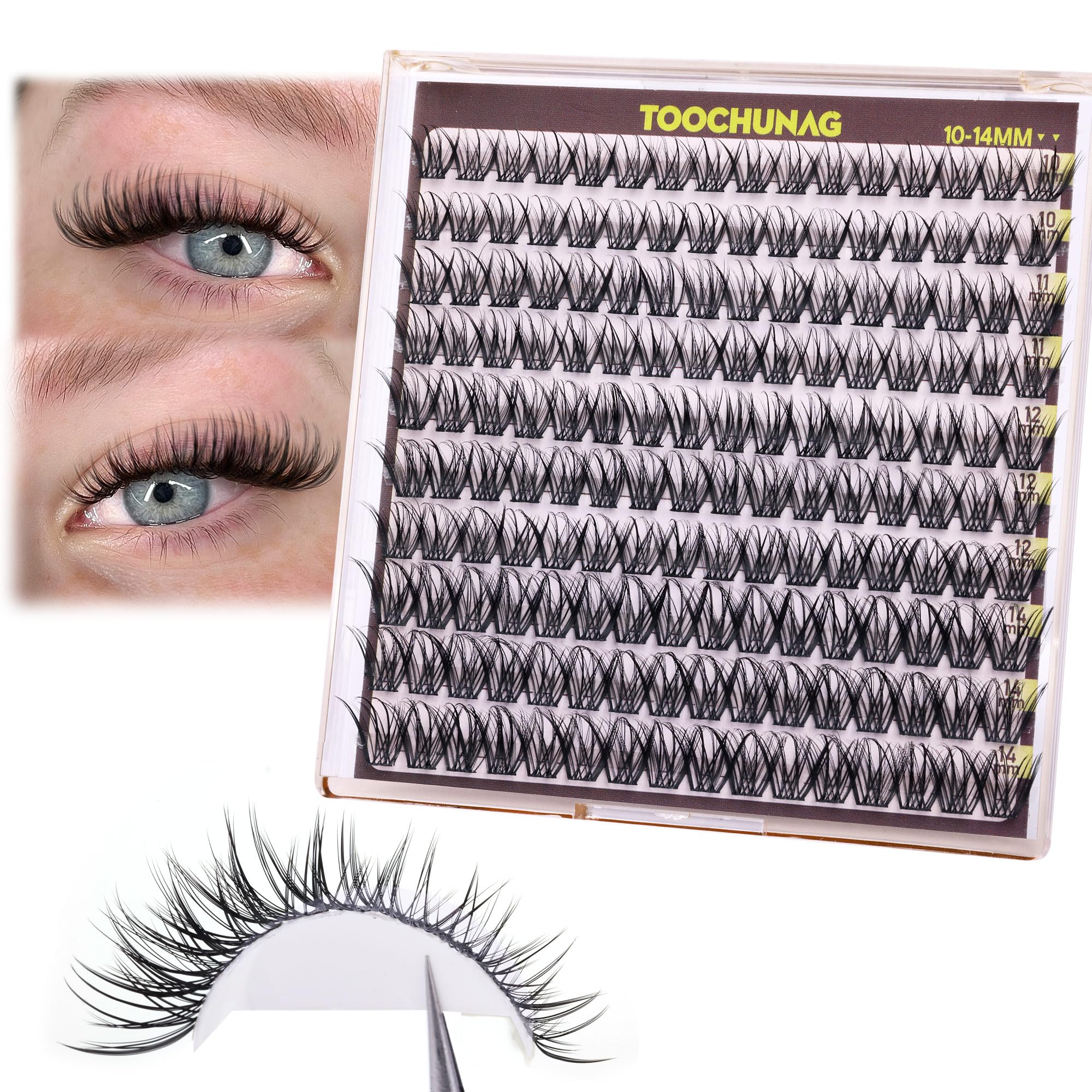TOOCHUNAG fishtail design lash clusters for smooth natural application