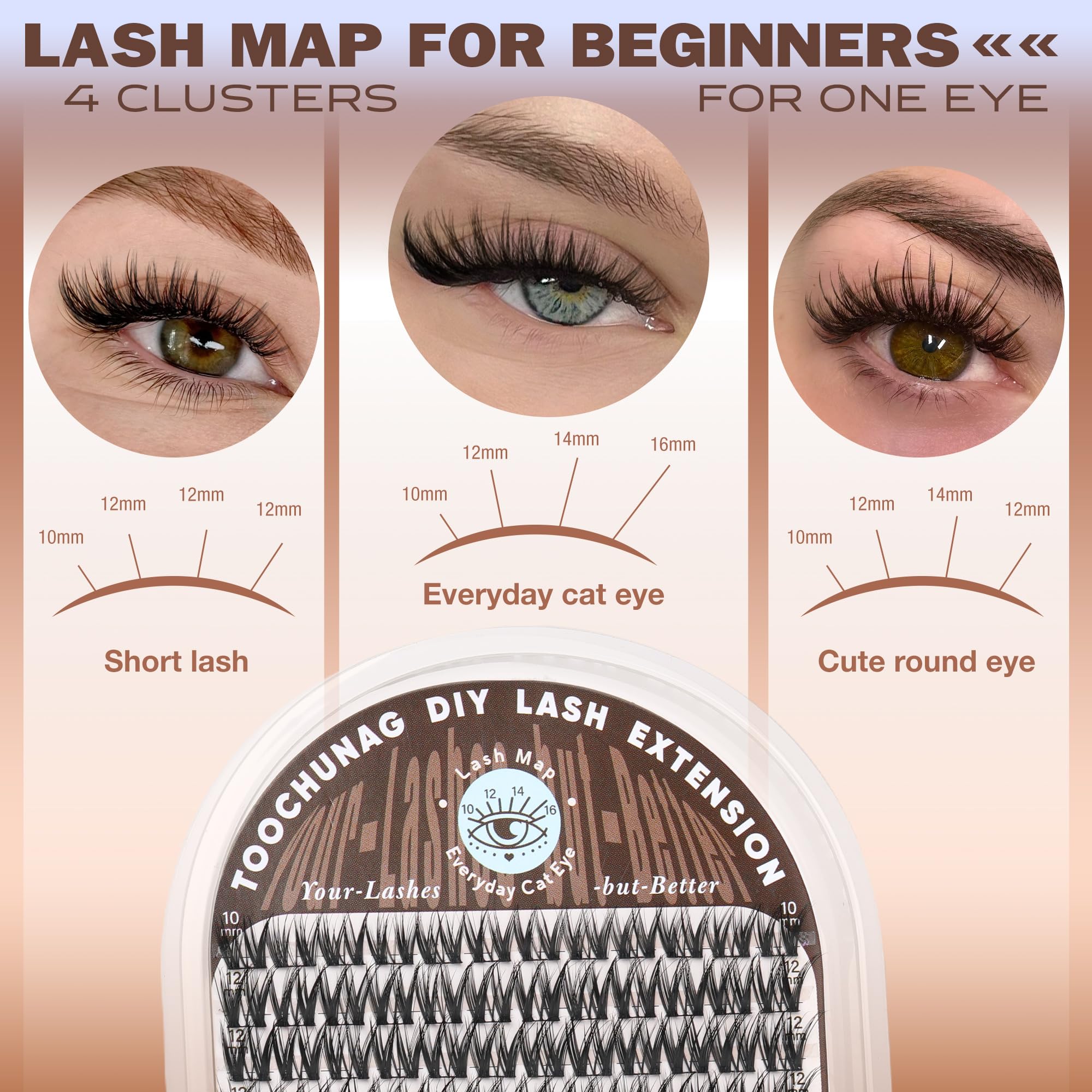 TOOCHUNAG Flora lash tweezers used for precise cluster placement.