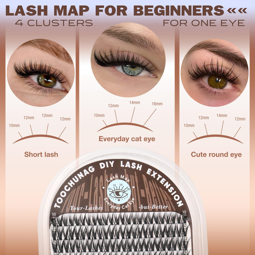 TOOCHUNAG Flora lash tweezers used for precise cluster placement.