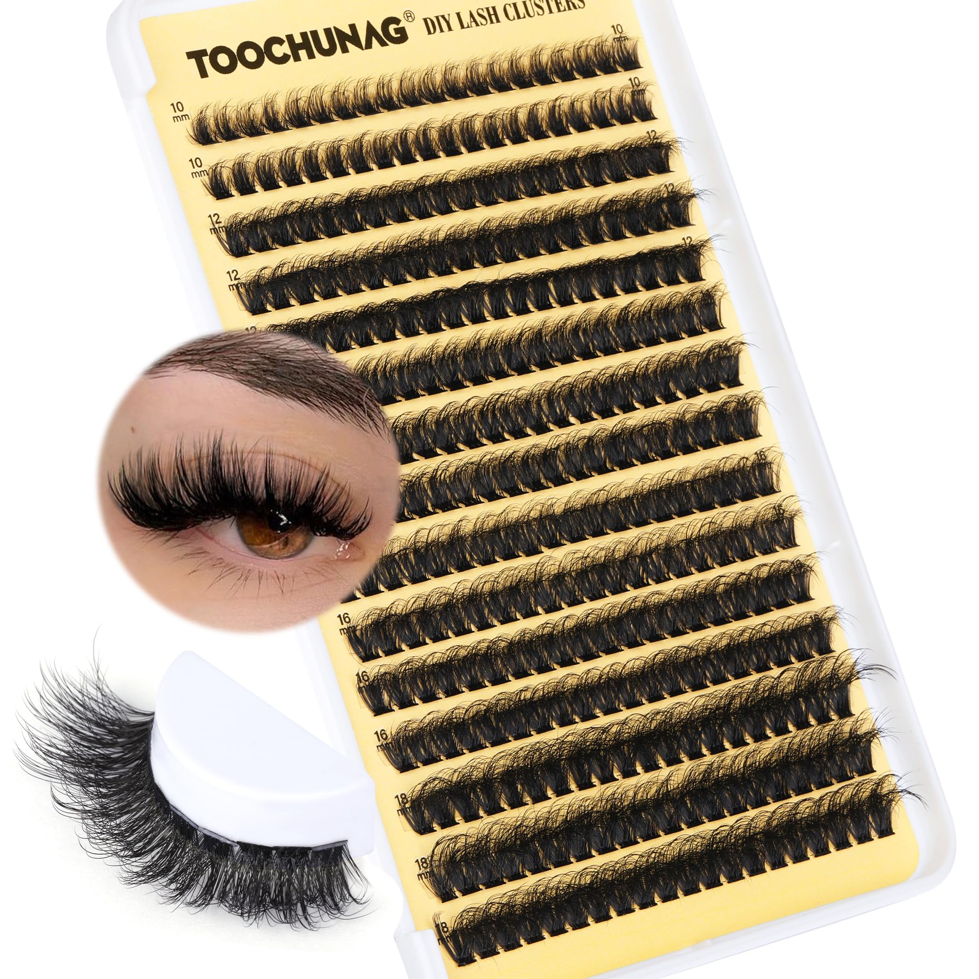 TOOCHUNAG Fluff 80D lashes closeup for natural, voluminous look without heaviness.