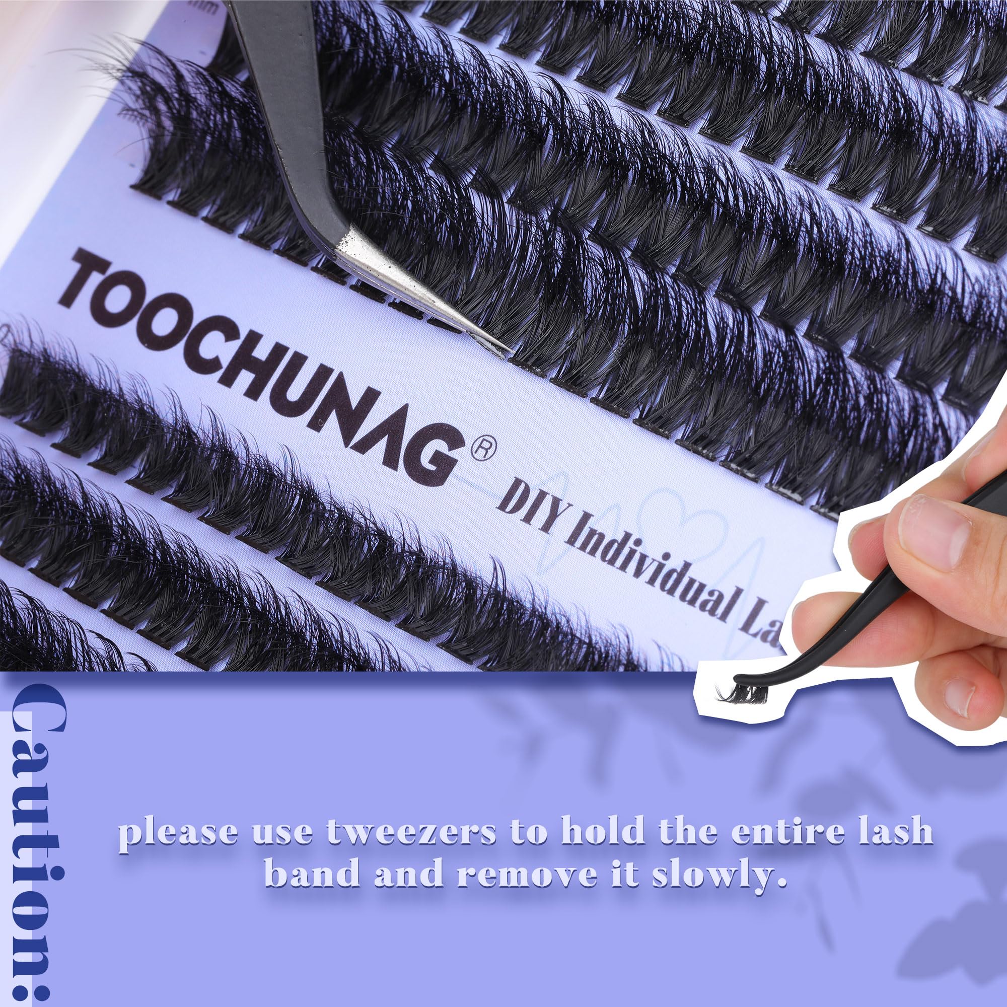 TOOCHUNAG wispy, lightweight clusters arranged for DIY extension practice.