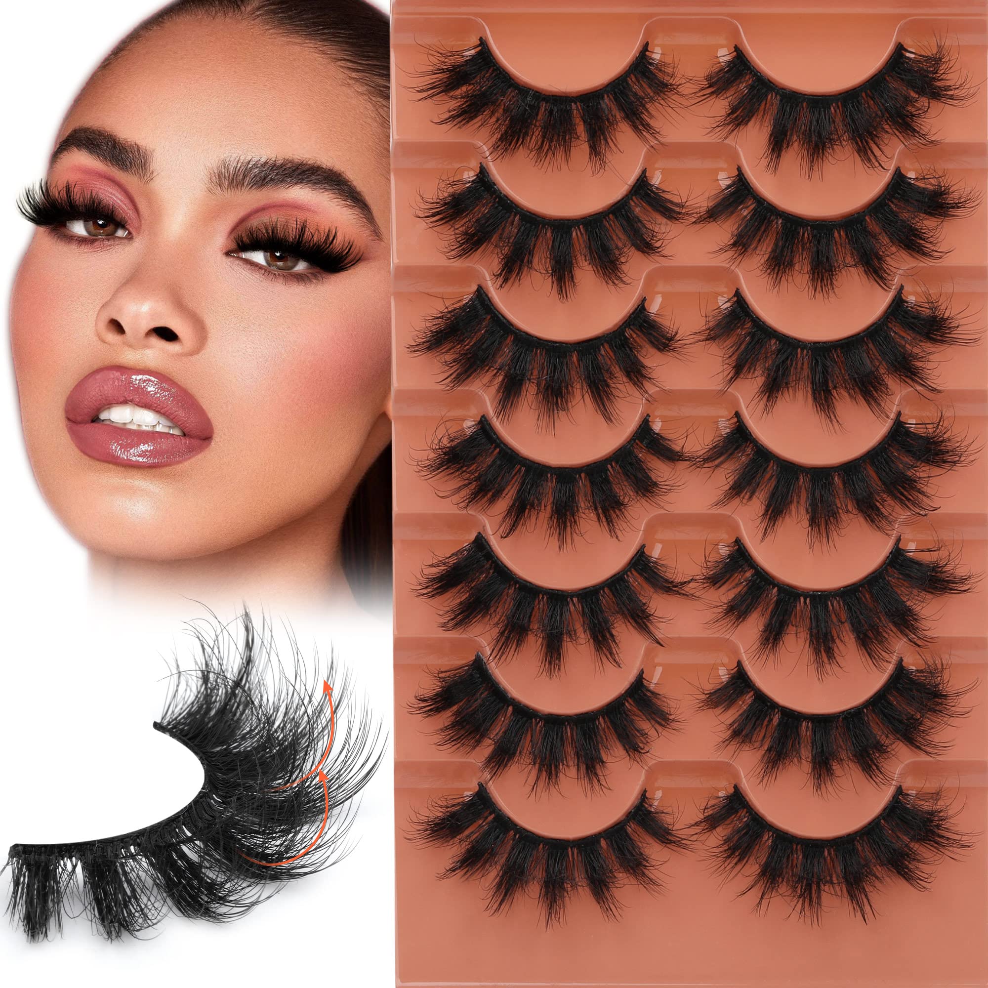 TOOCHUNAG fluffy spiky lashes 20mm 8D for voluminous fox-eye look