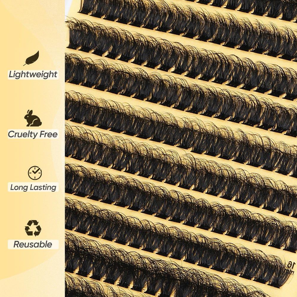 TOOCHUNAG lash clusters 12mm for balanced volume and a natural curl.