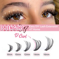 TOOCHUNAG lash clusters 8-16mm lengths for natural customizable look