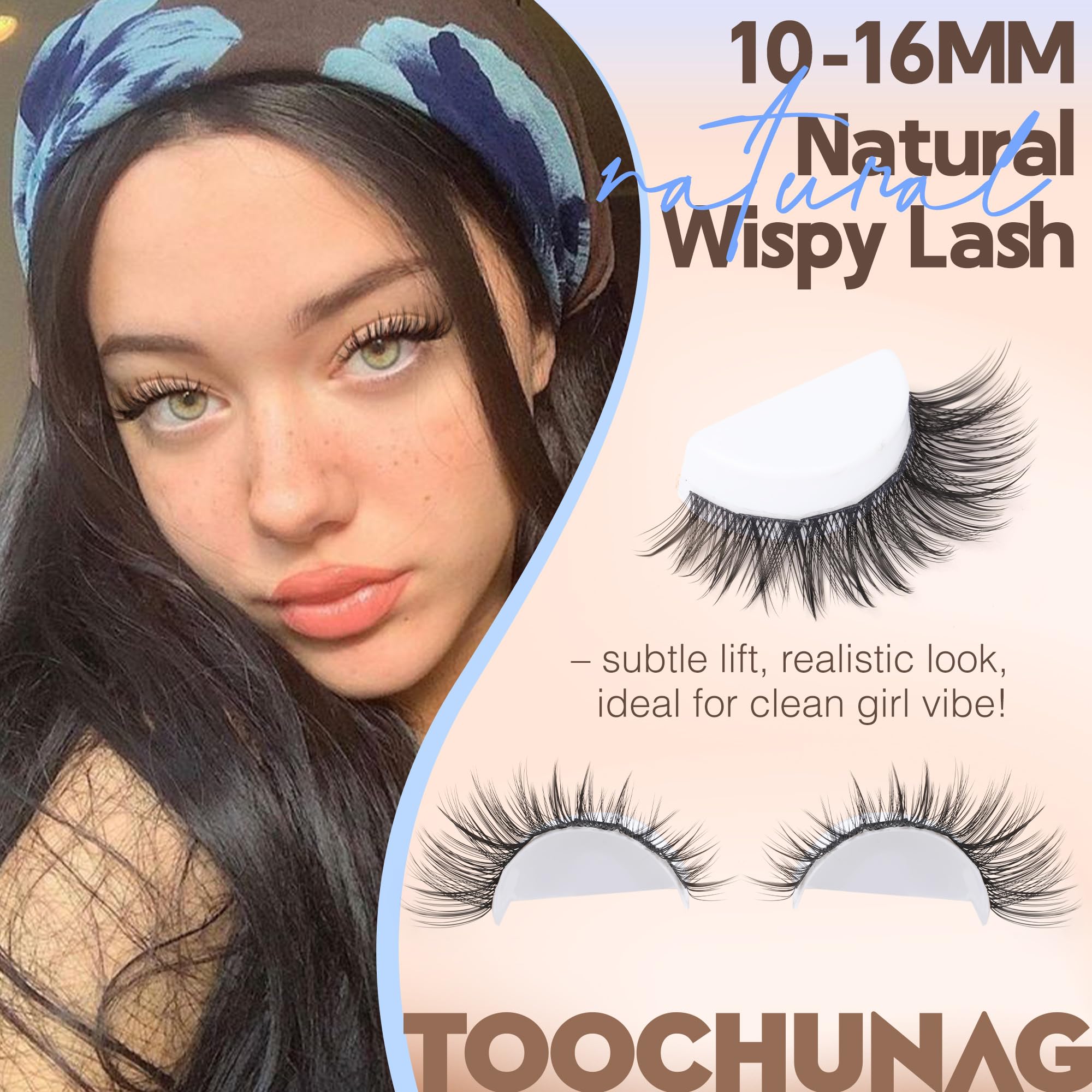 TOOCHUNAG lash clusters C-curly band delivers natural curl and eye enhancement.