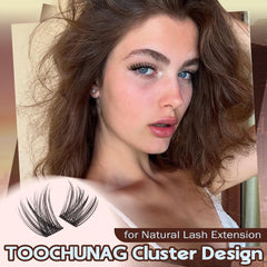 TOOCHUNAG lash clusters four lengths 10-16 mm for customizable daily looks.