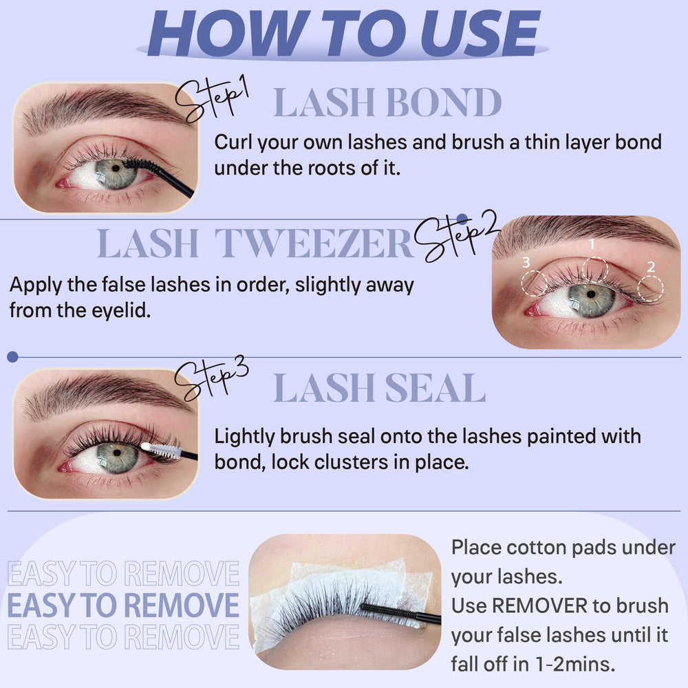 TOOCHUNAG reusable lash clusters designed for easy removal and reuse.