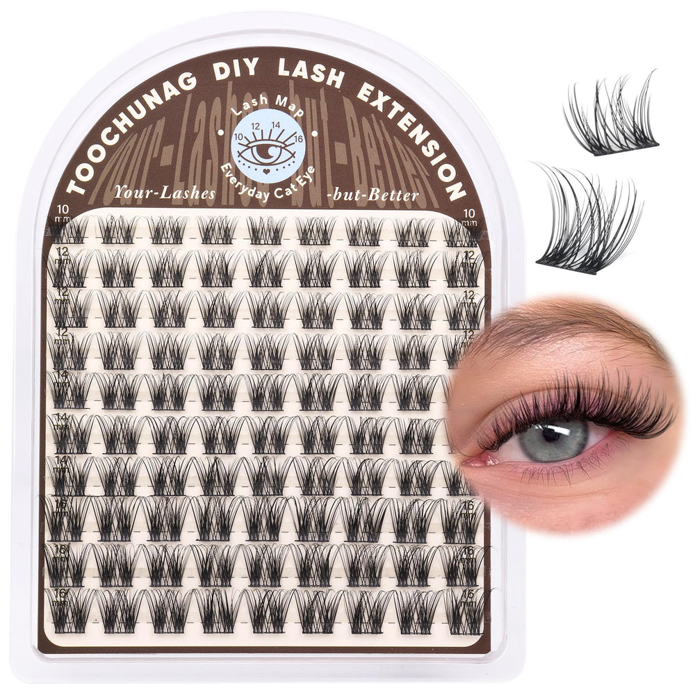 TOOCHUNAG lash clusters with thin 0.05mm band feel lightweight