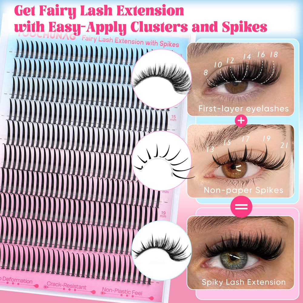 TOOCHUNAG Lash Spikes 21mm D-curve for manga-inspired drama.