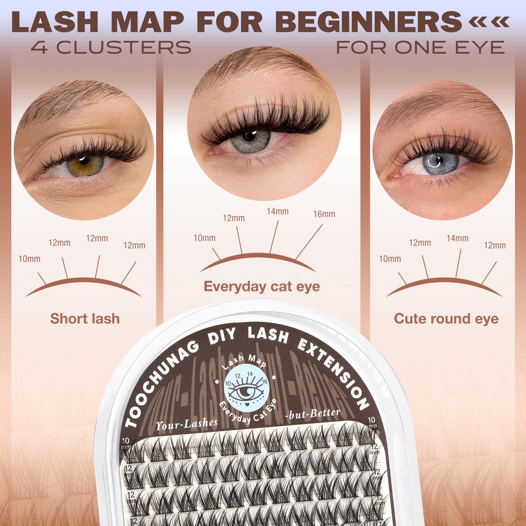 TOOCHUNAG tweezers assist precise placement for a natural look.