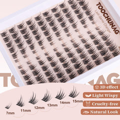 TOOCHUNAG lightweight lash clusters blending with natural lashes for comfort