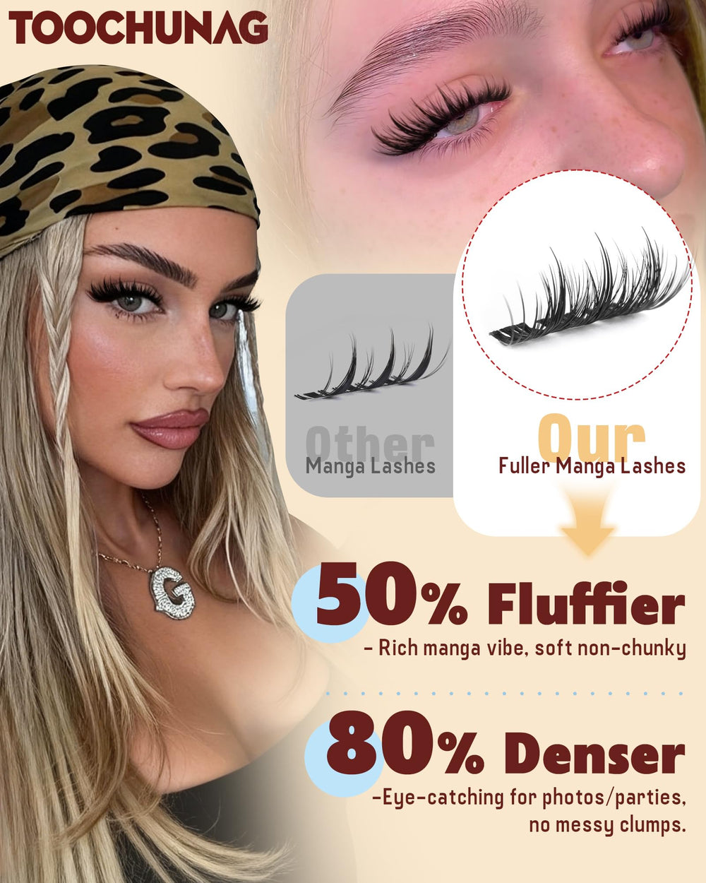 TOOCHUNAG manga lashes design clusters enhance eye definition and liveliness