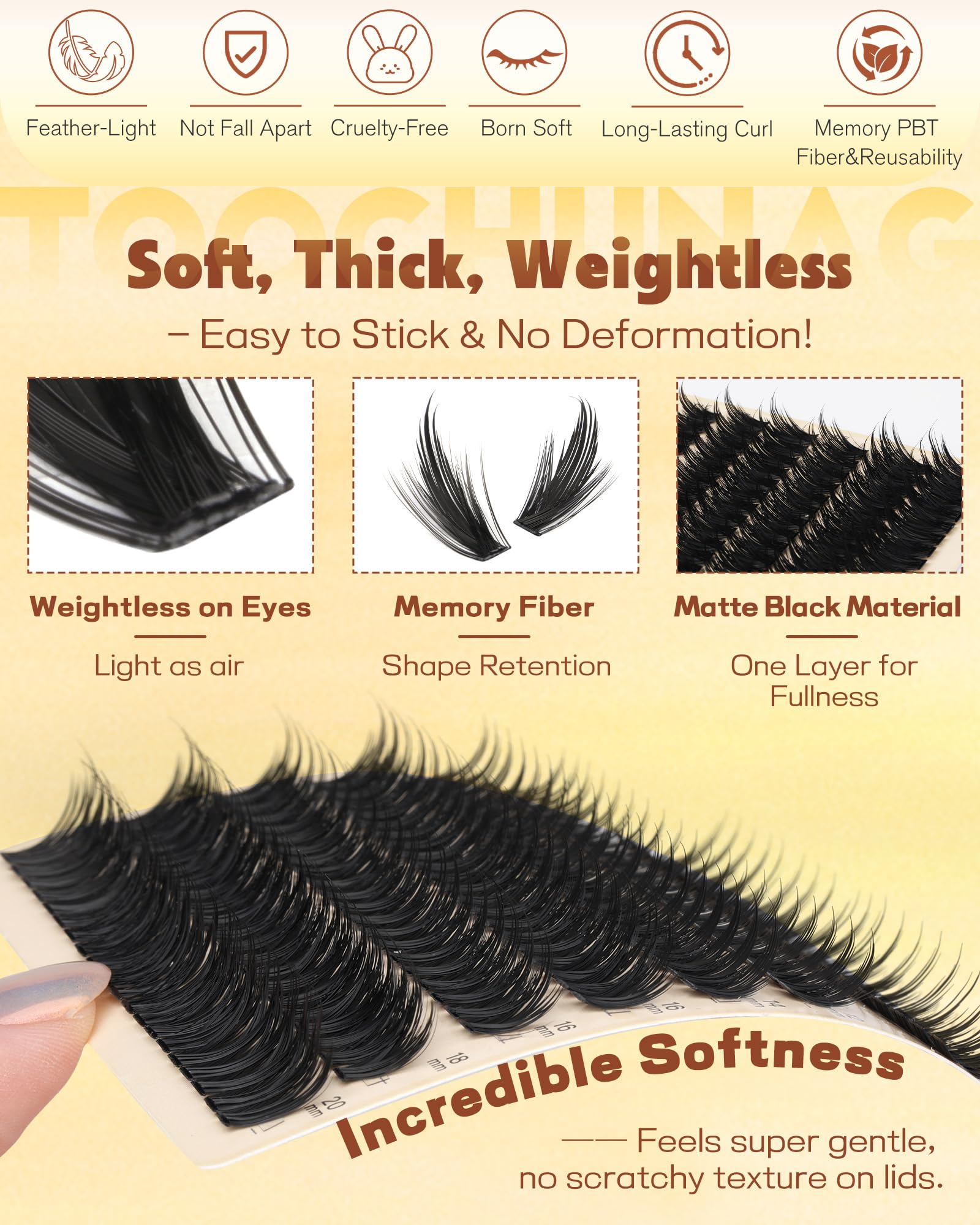 TOOCHUNAG mink-like fibers mimic luxury lashes with lightweight hold