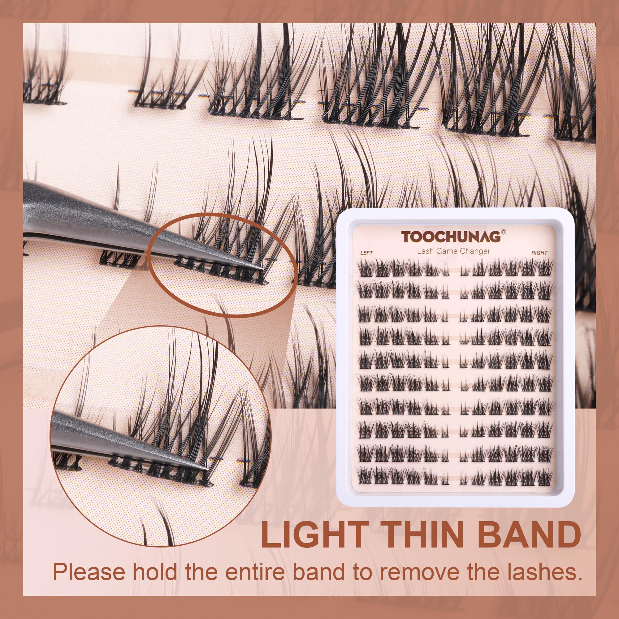 TOOCHUNAG pre matched clusters for even, balanced lash Looks