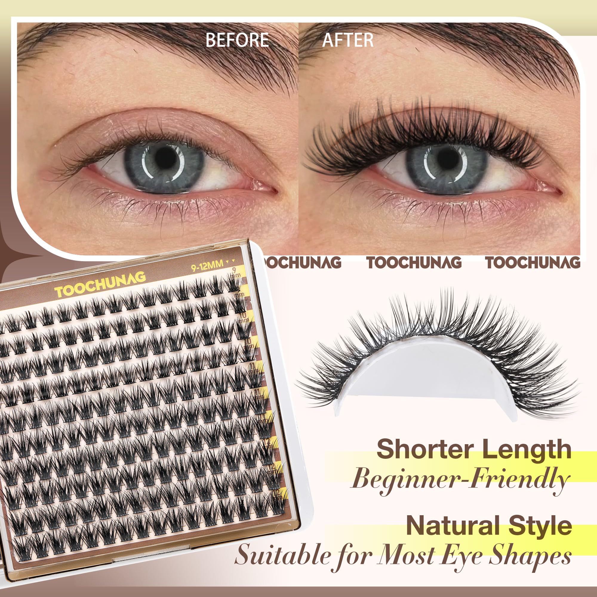 TOOCHUNAG reusable 160pcs lash clusters offer great value with multiple uses