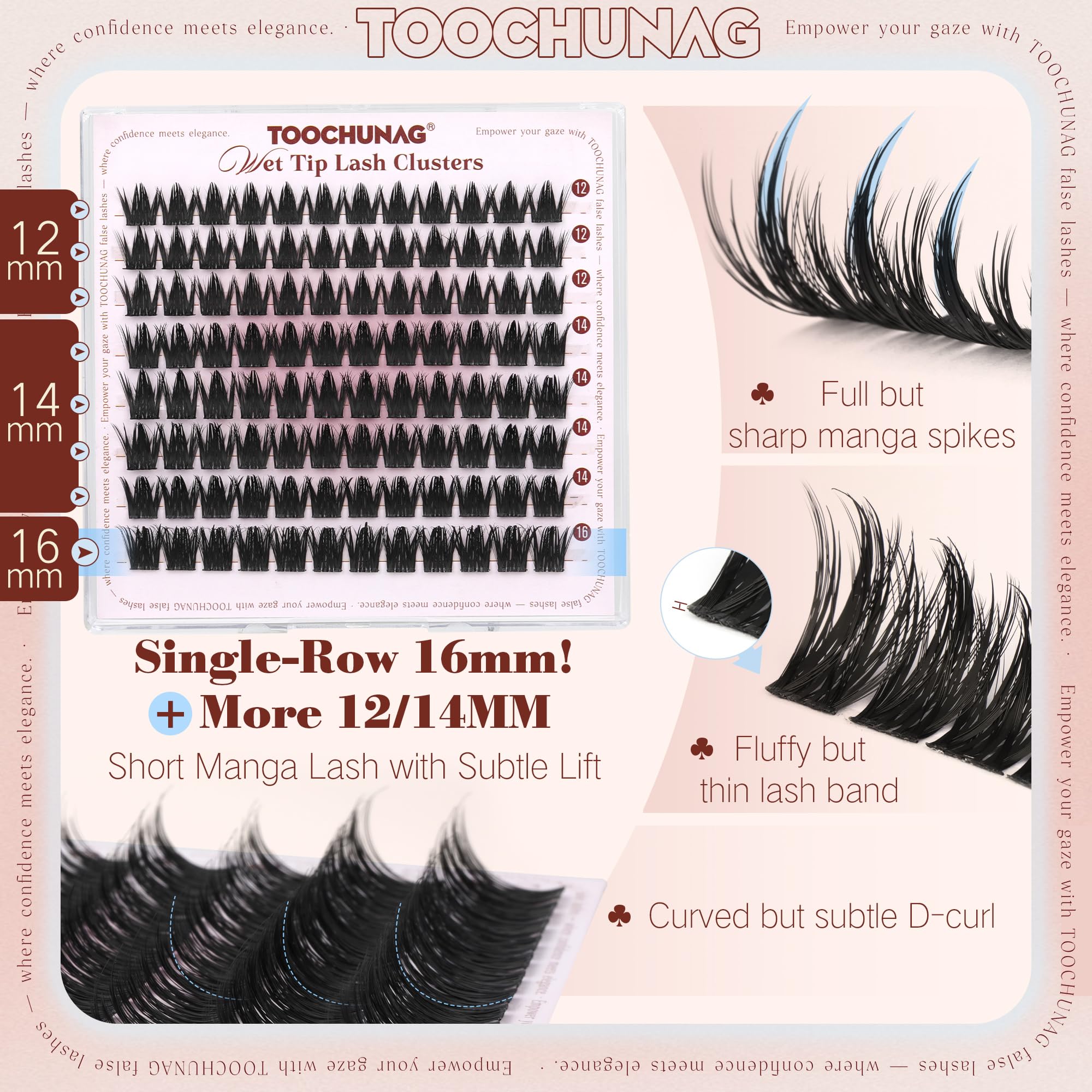 Reusable and eco-friendly TOOCHUNAG lash clusters in a case.