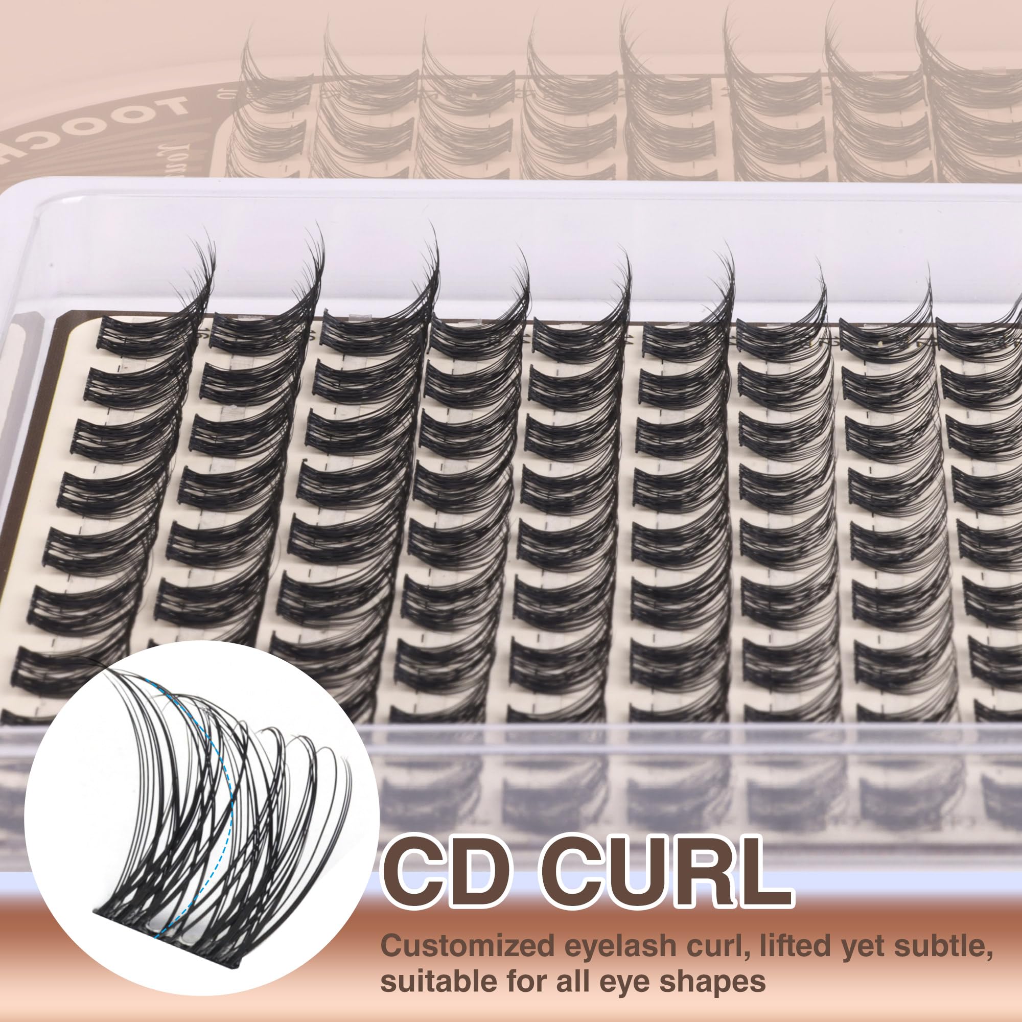 TOOCHUNAG shape-memory lash clusters with soft band for reusable wear